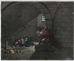 Inferno, Canto 33: Ugolino in the cell with his four dead sons (illustration from The Divine Comedy) by Gustave after Dore